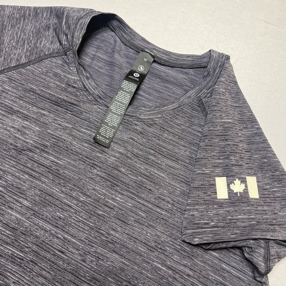 Lululemon Canada Swiftly‎ Short Sleeve Black Ombré Women's 10